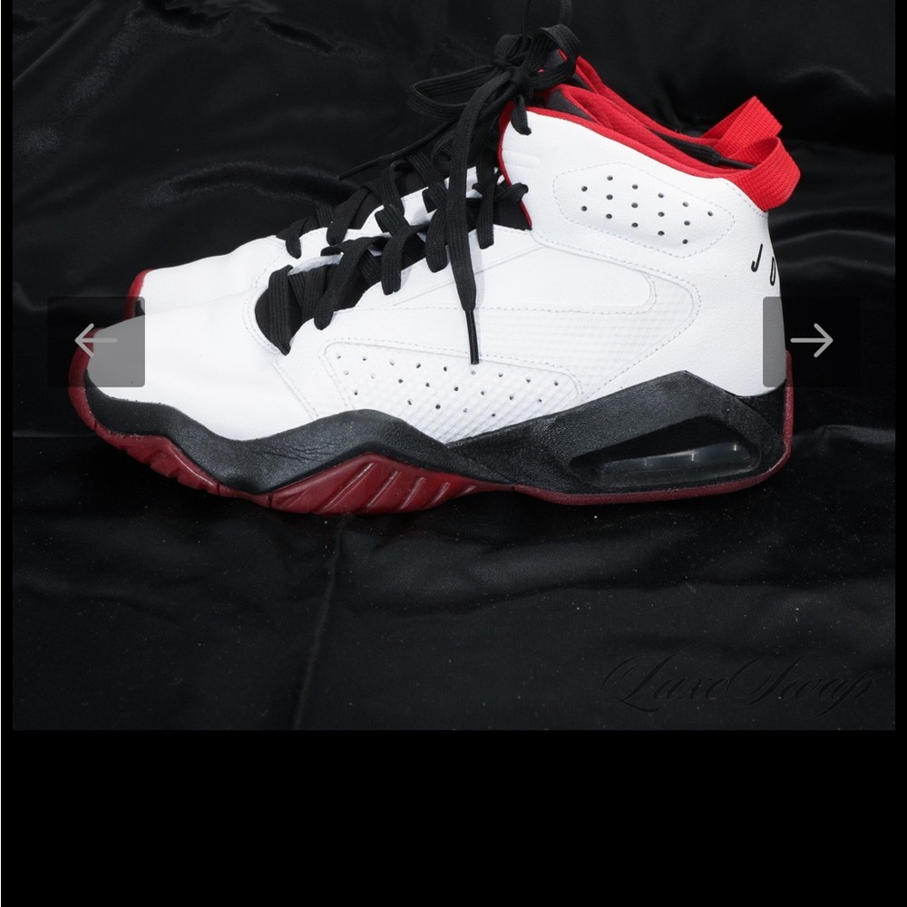 White and Red Jordans size 8.5